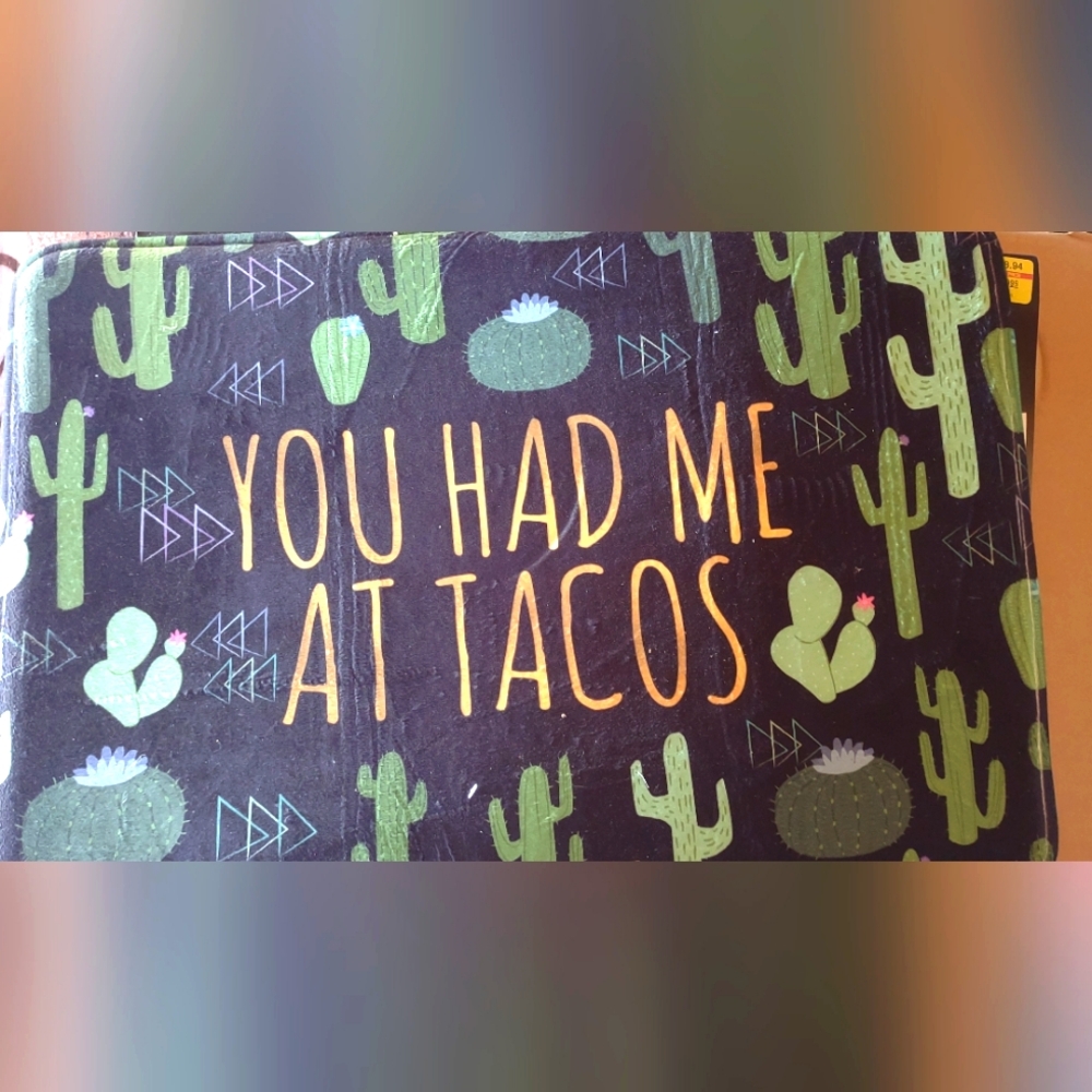 Cactus Print Rug with Fun Text